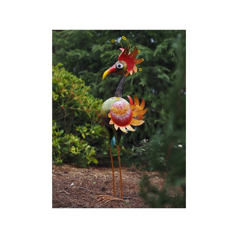 Figurina metal Large colourful bird