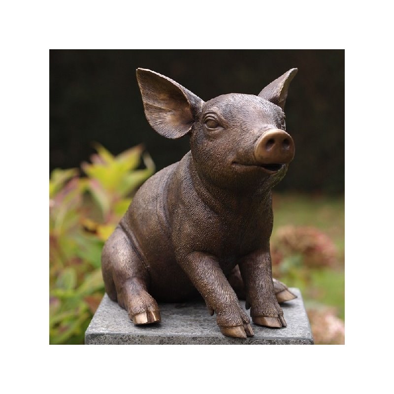 Statuie de bronz moderna Sitting pig