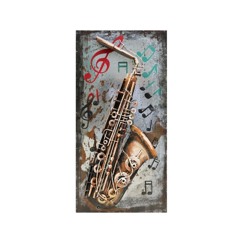 Tablou metal 3D Saxophone 40 x 80