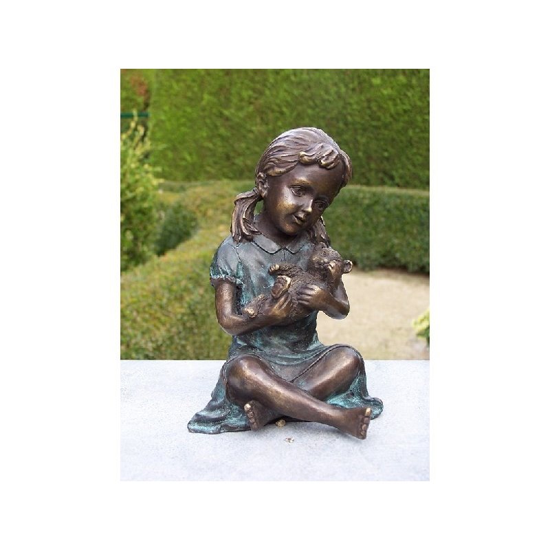 Statuie de bronz moderna Girl with teddybear